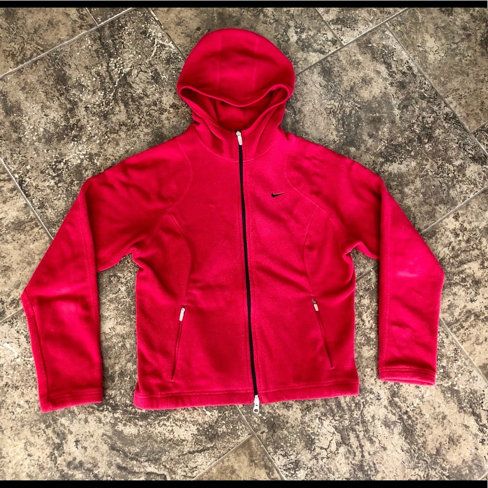 ❌SOLD❌NIKE THERMA FIT RED FLEECE ZIP HOODIE JACKET